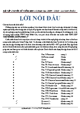 Bài tập Chuyên đề Tiếng Anh 12